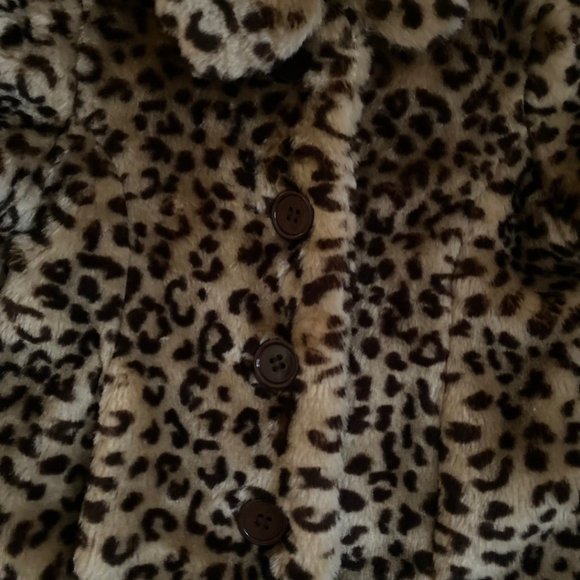 Toddler Faux Leopard Print Coat Jacket - Picture 5 of 6